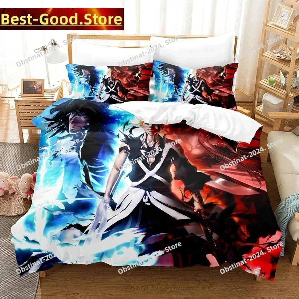 3D Anime Bleach Kurosaki Ichigo Bedding Set Printed single Comforter Quilt Duvet Cover Pillow Case 3 Pieces Sets Kids Adult Size