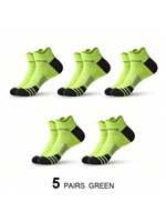 5 Pairs Unisex Sweat Absorbent Running Outdoor Sports Socks Average Size Breathable Basketball Socks Running Fitness Socks