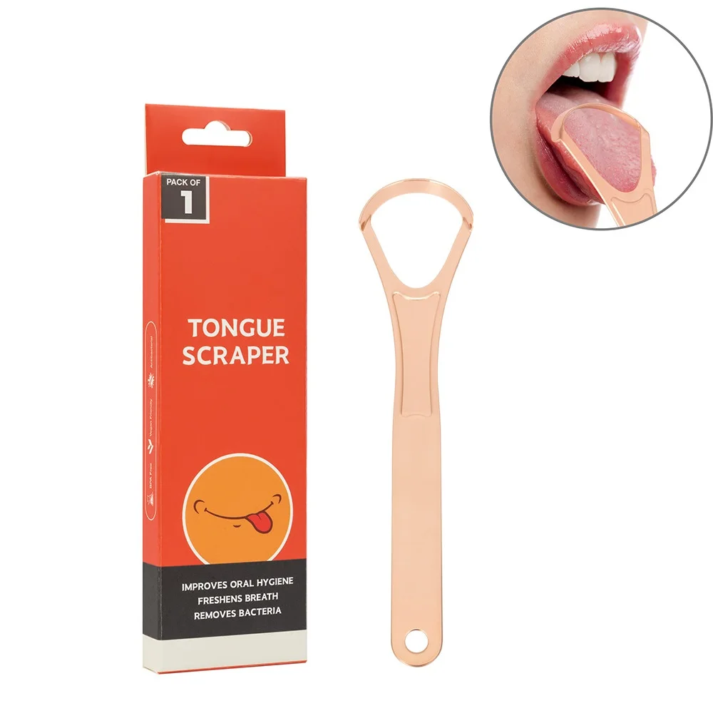 1 Pc Stainless Steel Tongue Scraper Tongue Plate for Removing Bad Breath Single Layer Tongue Coating Cleaner Brush Oral Care