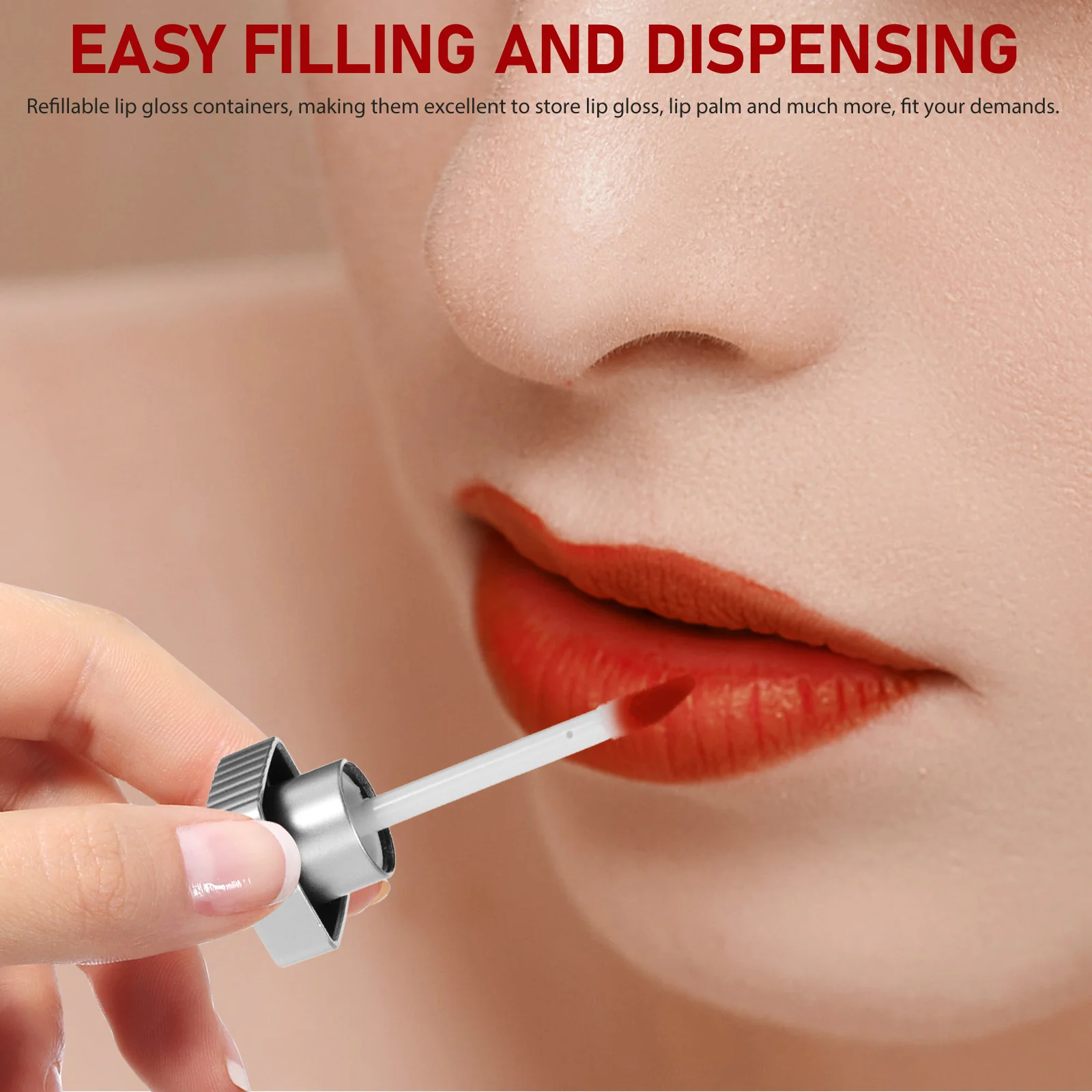 

6pcs Empty Lip Gloss Tubes Refillable Plastic Containers Mini Travel Size Portable Lip Balm Tube Women