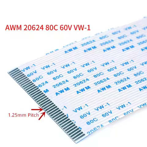 2PCS FPC FFC 1.25mm Pitch Flexible Flat Cable AWM 20624 80C 60V VW-1 4P/5/7/9/10/11/12/13/14/15/16/18/20/21/24/26/30Pin