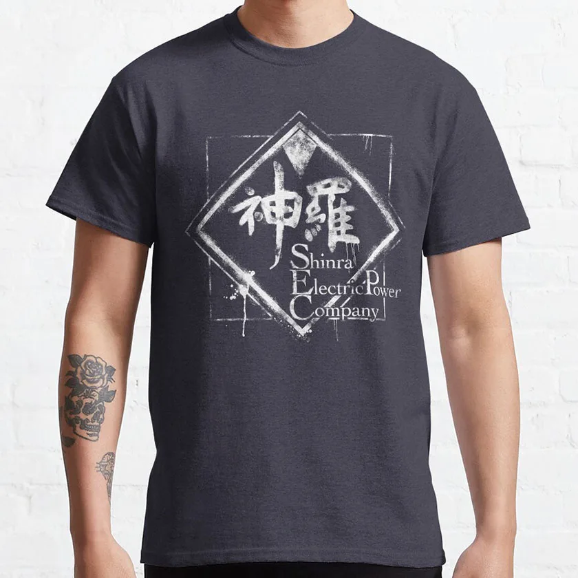 Retro Cloud City 7 Final Fantasy VII Shinra Electric Power Company Shinra Inc graphic t shirts large size Tee 100% cotton tops