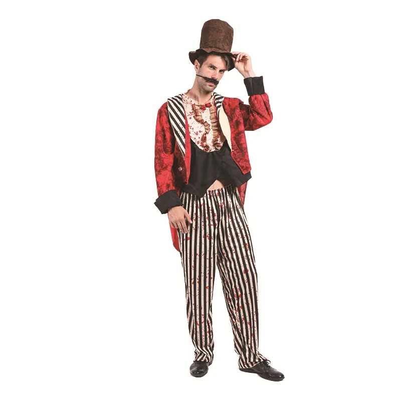 قناع وحش ملطخ بالدم للرجال لحفلات الهالوين، قناع مائل للخلف بحجم كبير، زي مهرج، قناع ظهر محدب #3