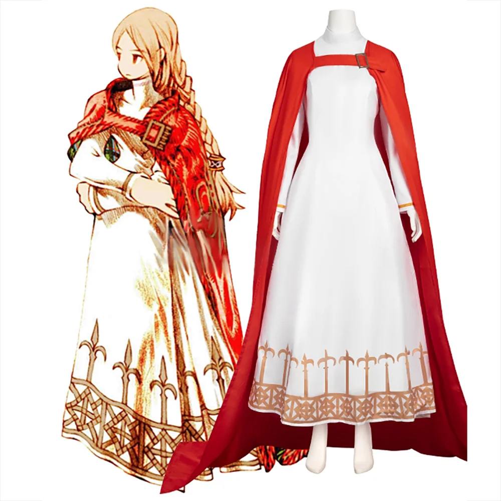 Game FF Tactics Princess Ovelia Atkascha Cosplay Costume Outfits Atkascha Fancy Dress With Cape