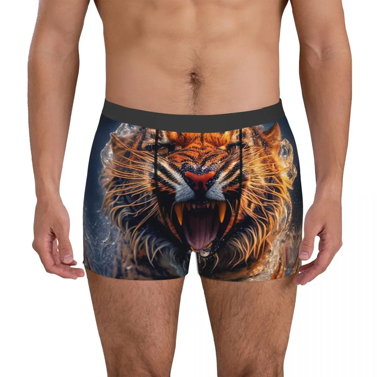 

Tiger Underpants Breathbale Panties Male Underwear Print Shorts Boxer Briefs