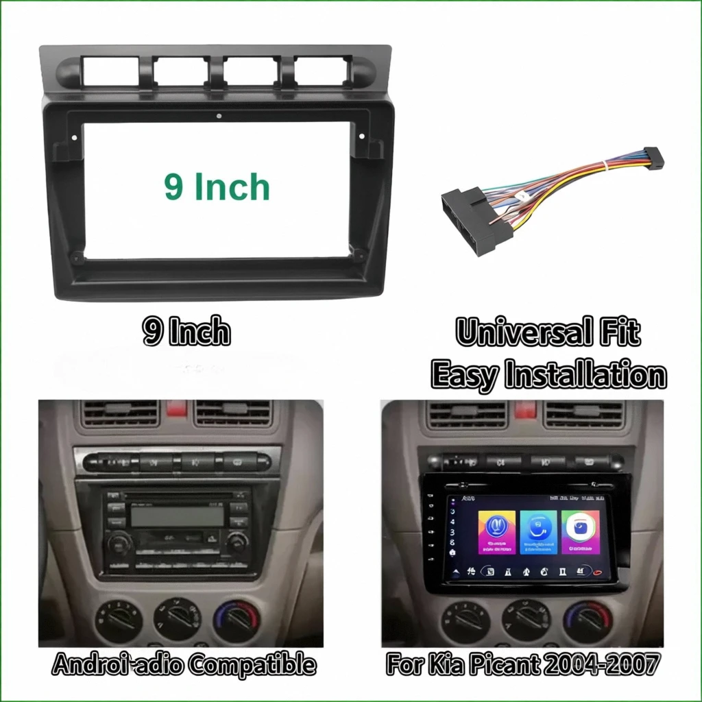 

9-дюймовый адаптер автомобильной рамы для Kia Picanto Morning Euro Star 2004-2007, комплект панели Android Radio Audio Dash