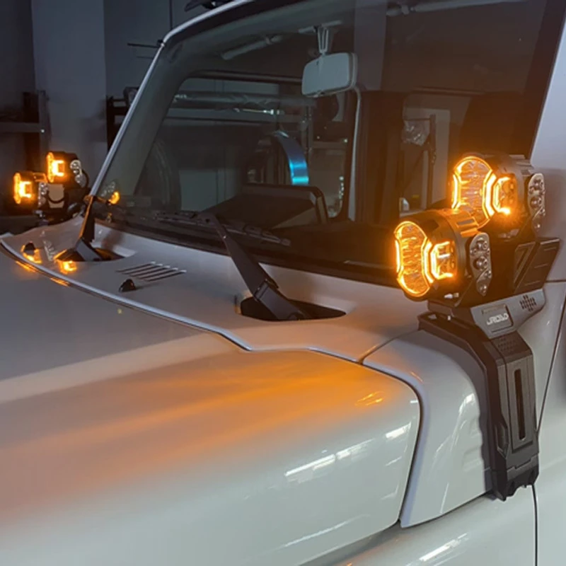 

Suitable for Suzuki Jimny JIMMY Hood Side Lighting Spotlights A-Pillar Auxiliary High Brightness LED Lights Dual Color