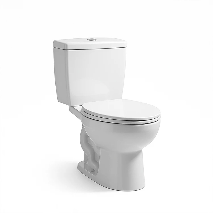 2026 For European Ceramic Two Piece WC Toilet P-trap Strap Dual-Flush Rimless Wash Down Toilet Bowlpromote sales