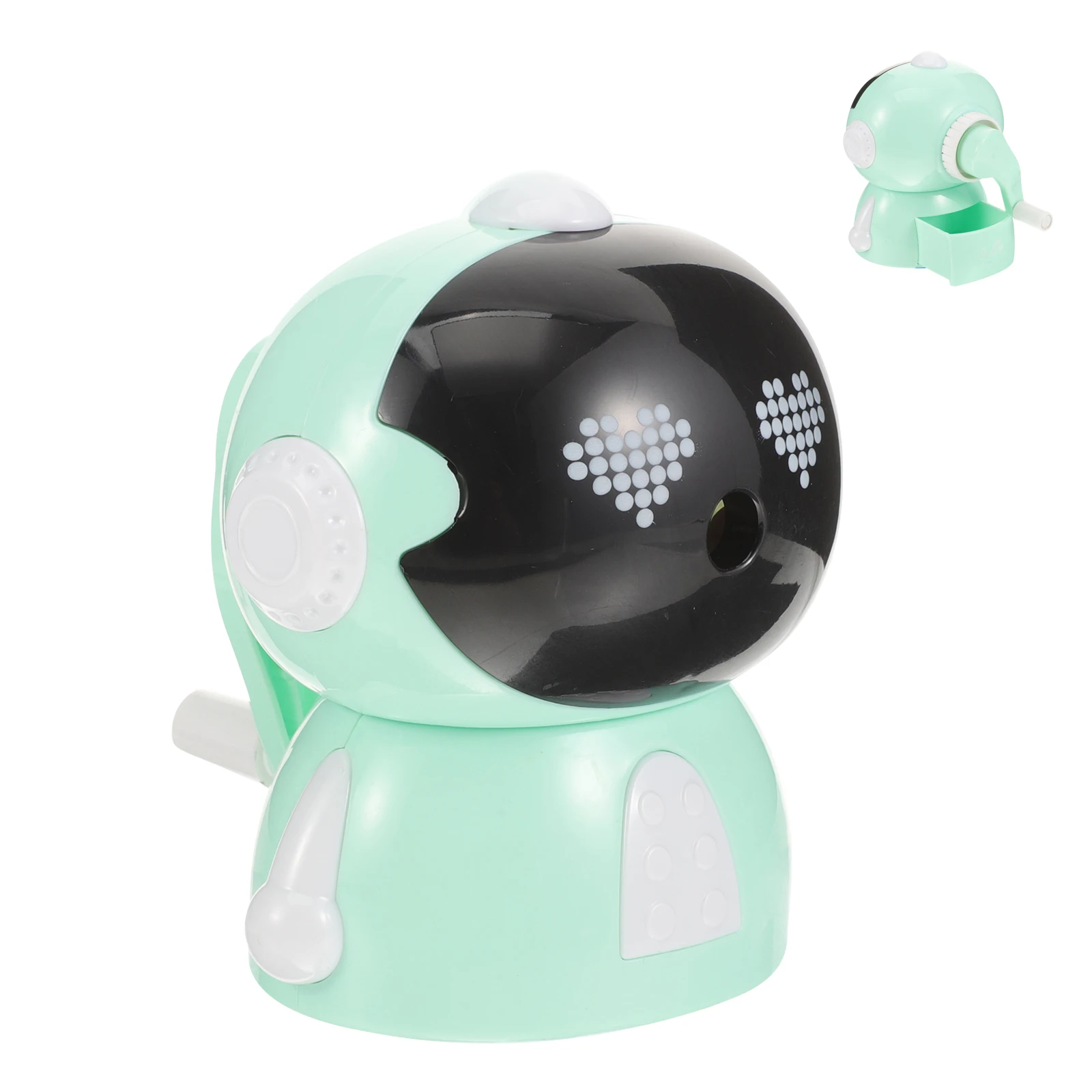 

1pc Spaceman Pencil Sharpener Lake Green Single Hole Plastic Metal Manual Kids Student Creative Lovely Cartoon Design For School