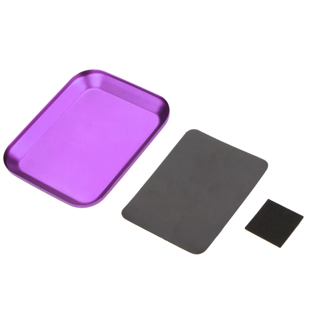 

106*86mm Aluminum Alloy Screw Tray With Magnetic Pad For RC Model Cell Phone