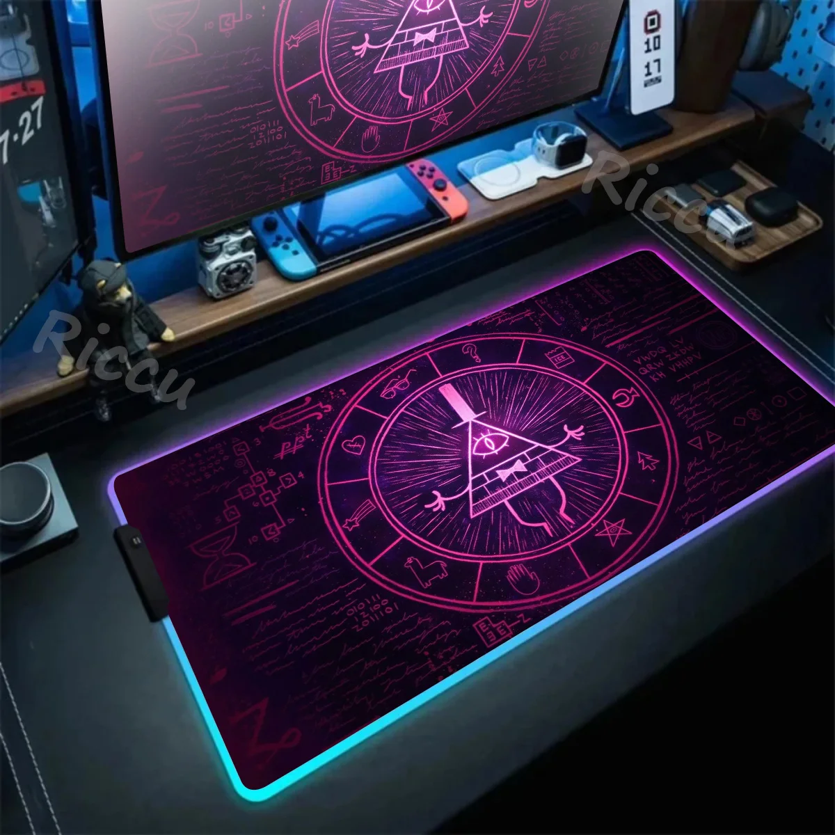 RGB Mouse Pad Gravity Fall Anime Mats Computer Accessories Desk Mat Game Mousepad Xxl Office Gaming Gamer Deskmat Large Desktop