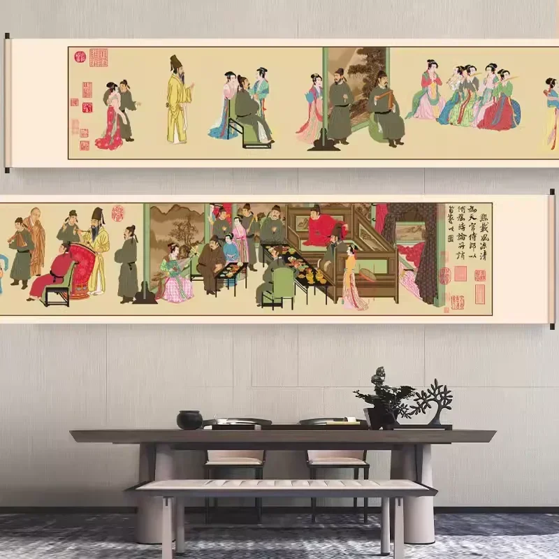 Handmade embroidery thread embroidery is not full of embroidery large living room Han Xizai night banquet picture