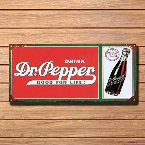 KSFEITING Retro Metal Tin Sign,Dr. Pepper Sign Exterior Home Cave Garage bar Wall Decoration Vintage Metal Aluminum Sign