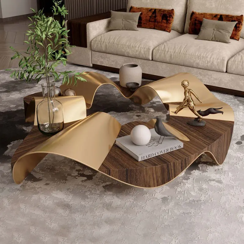 Light luxury special-shaped ballet coffee table irregular shape living room artistic sense stainless steel coffee table