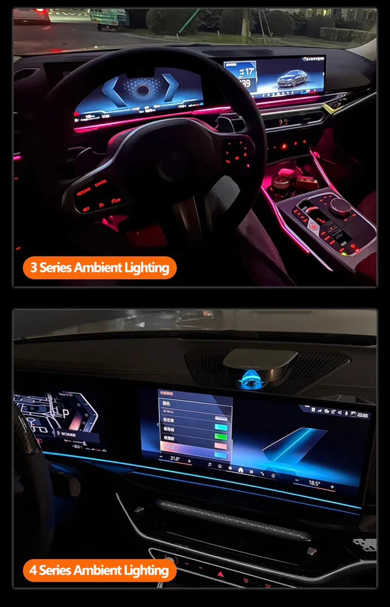 LED für BMW Instrument Umgebungsbeleuchtung für BMW 2/3/4/7 Serie X5 X6 X7 M3 M4 G20 G22 G80 G82 Gebogenes Display Umgebungsbeleuchtung – Detail 5