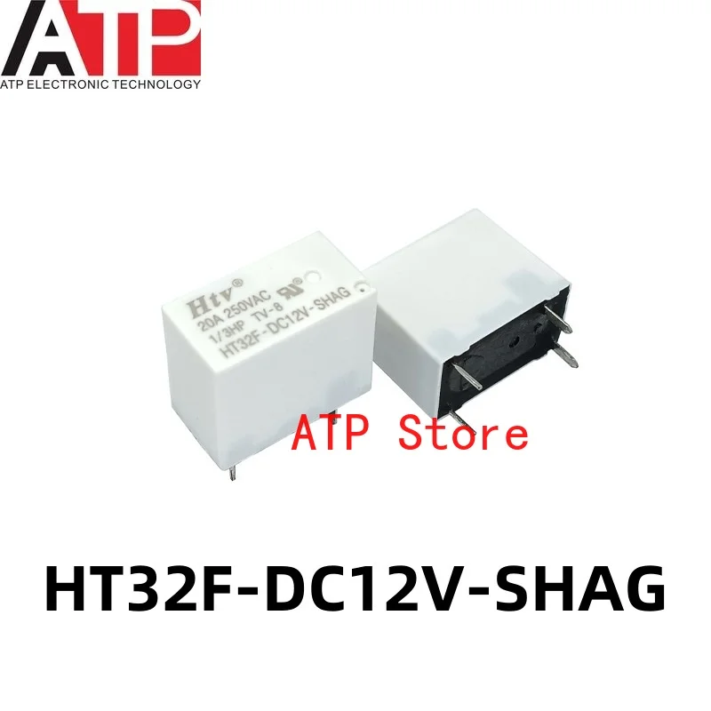 10PCS HT32F-DC12V-SHAG（20A）A set of normally open white shell power relays