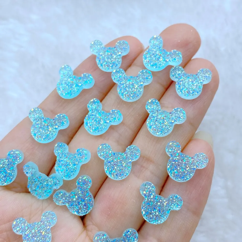 100Pcs New Cute Mini 10*12mm Small Mouse Head Series Resin Flatback Cabochon Ornament Jewelry Making Hairwear Accessories