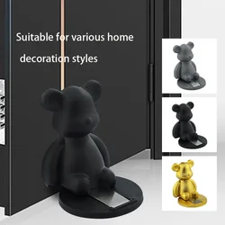 Little Bear Zinc Alloy Door Stopper Mute Strong adhesive magnetic punch free door stopper self adaptive anti-collision door Stop