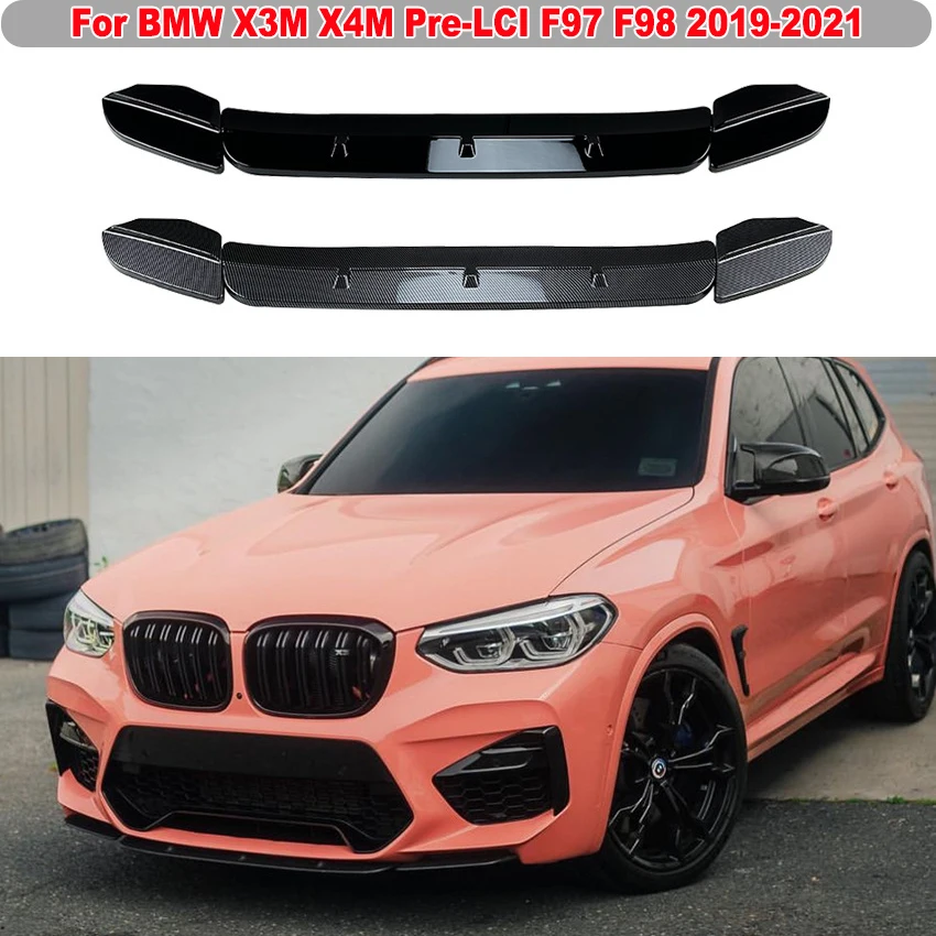 

For BMW X3M X4M Pre-LCI F97 F98 2019-2021 Car Lower Front Bumper Lip Splitter Diffuser Body Kit Spoiler Guards Auto Accessories