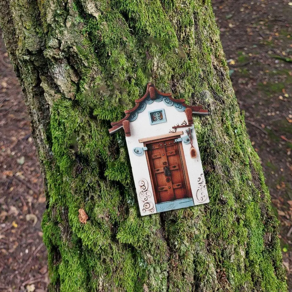 Figurines de porte elfe en bois faites à la main, micro paysage nickel é, artisanat d'Auckland, intensification d'art de porte, décoration de jardin l'inventaire, fenêtres