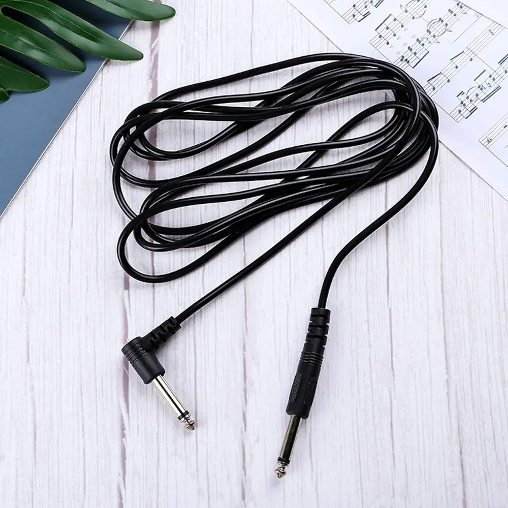 Straight To Right-Angled Guitar Instrument Cable Noise Shielded Patch Cord Electric Guitar Cable 2 Plugs 6.35mm Guitar Cord