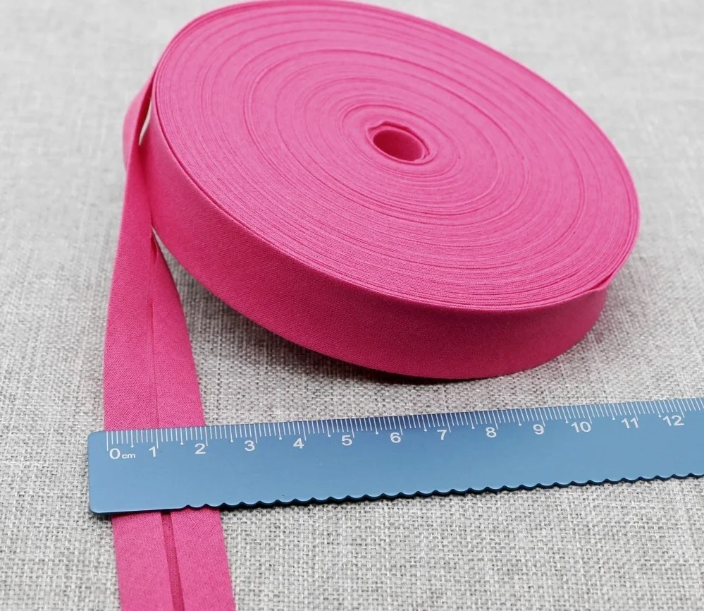 20MM 100% Baumwolle Schrägband, gefalteter Stoffstreifen für DIY-Nähzubehör, Kantenverkleidung, Bastelzubehör, 5/10 Meter pro Rolle – Detail 4