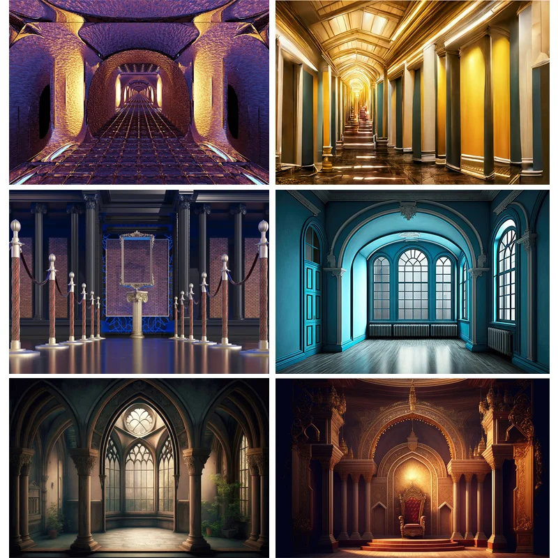 

Palace European Style Retro Building Theme Photography Backdrops Props Theater Opera Old Church Photo Studio Background EE-05