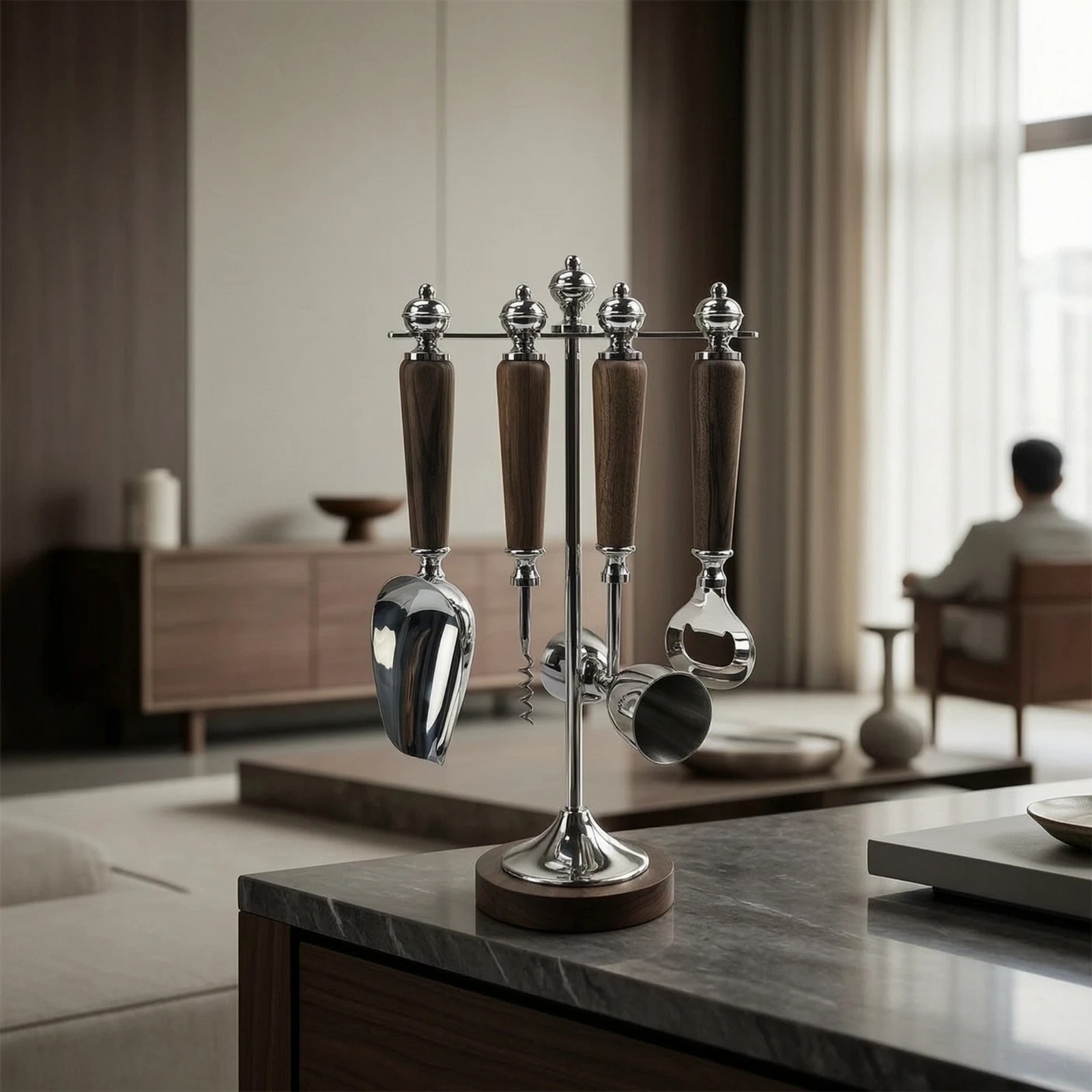 Picture 7: Bar Tool Stand with Rack Decorative Mixed-Drink Tool Display Holder Bar Accessory Organizer Space-Saving Barware Organizer