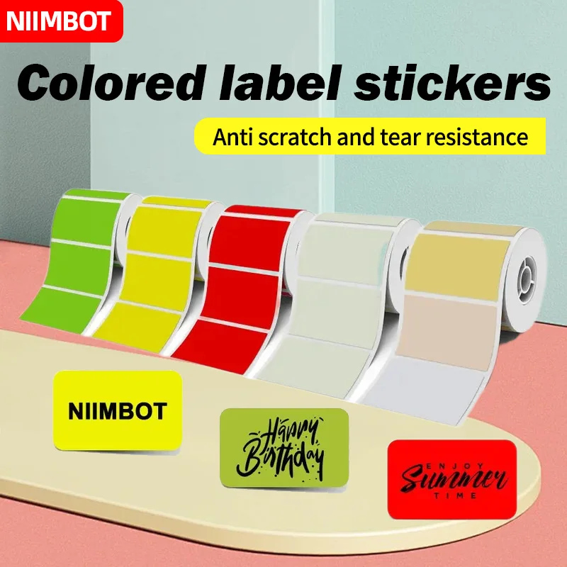 

NIIMBOT B21/B203/B3S Label printing paper Pure color color self-adhesive label Waterproof, oil resistant and tear resistant