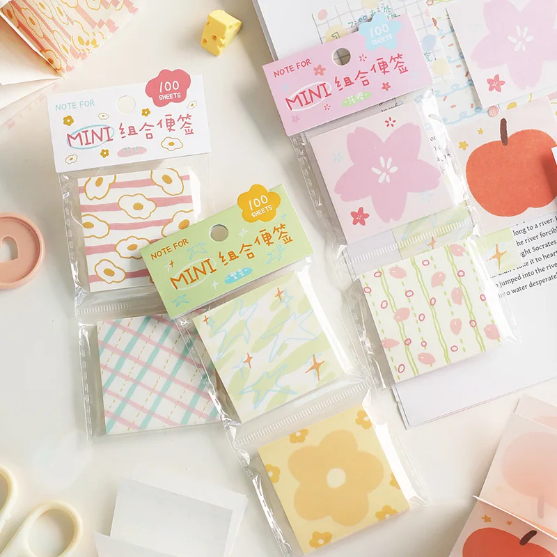60pcs Simple Color Matching Notebook, Student Message and Office Notes Kawaii Stationery