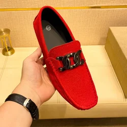 YRZL Loafers Men Big Size 48, miękkie mokasyny do jazdy, wysokiej jakości płaskie zamszowe buty skórzane, męskie wsuwane, luksusowe mokasyny dla mężczyzn