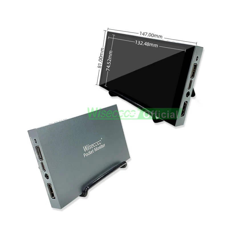 Wisecoco 6 Inch Portable Monitor 2K Display Built-in Battery 5000mAh USB Type-C 1440*2560 For Raspberry Pi 4B PC Sub Screen - Image 3