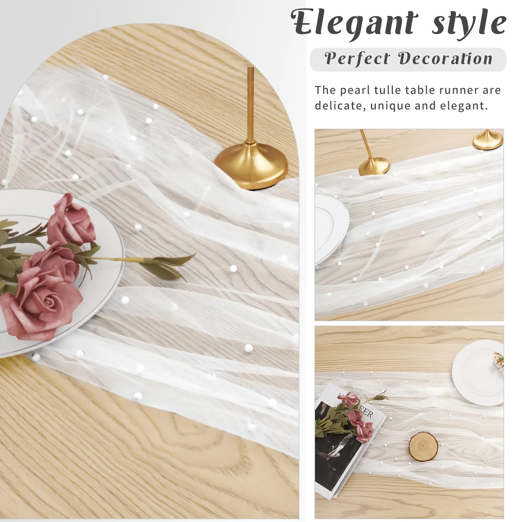 Pearl mesh rhinestone table runner tablecloth table mat decoration wedding dress pearl decorative fabric sheer table mat