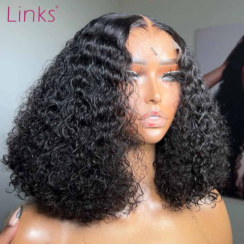 Curly Short Bob 200% HD 13X6 Lace Frontal Human Hair Deep Water 13X4 Lace Front Wig Water Wave 5x5 Water Wave Lace Closure Wig