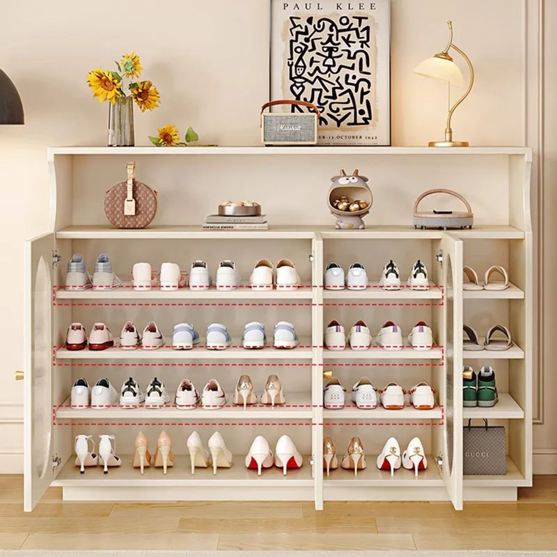 شفافة المدخل رف الأحذية النعال مدخل قاعة الفضاء توفير رف الأحذية خزانة عرض Archivadores صانعي الأحذية الأثاث #4