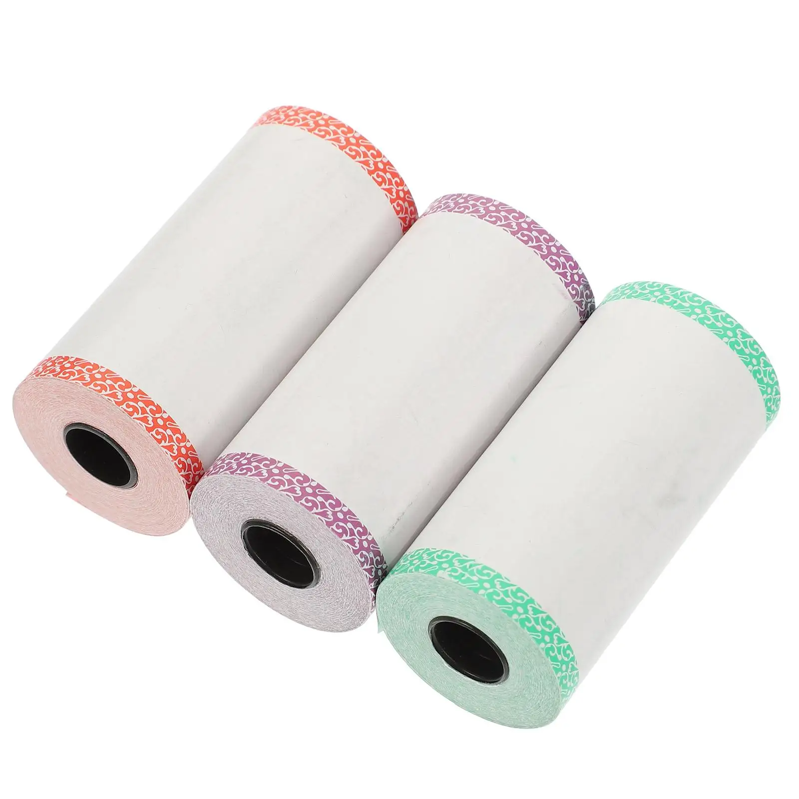 3 Rolls 57mm x 3m Thermal Green Red Purple Edges Receipt Paper for Printer Cash Register POS Machine Photo Paper