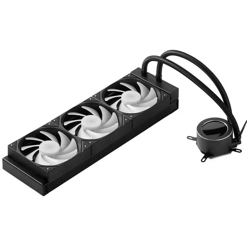 

CPU Liquid Cooler, AIO CPU Water Cooler - 3 x 120mm PWN Fans & Pump, Customizable Black PC Liquid Cooler with 2.1'' LCD Display & ARGB light, for Intel 115X/1366/2011/1700/1200, AMD AM4/AM5