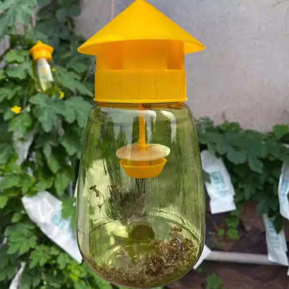 Fruit Fly Trap Killer Yellow Plastic Drosophila Trap Anti Fly Fruit Fly killer Catcher Orchard Insect Trap Pest Control Products