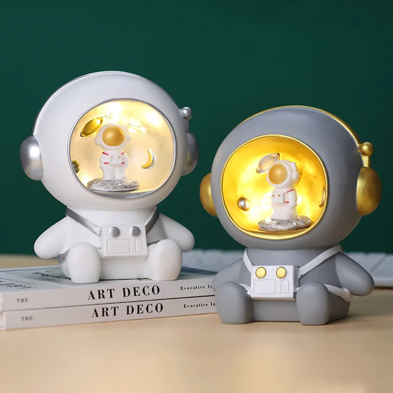 Modern Creative Cute Boy Room Art Decoration astronauta Spaceman Star Lamp comodino protezione degli occhi lampada da notte regali per bambini E27