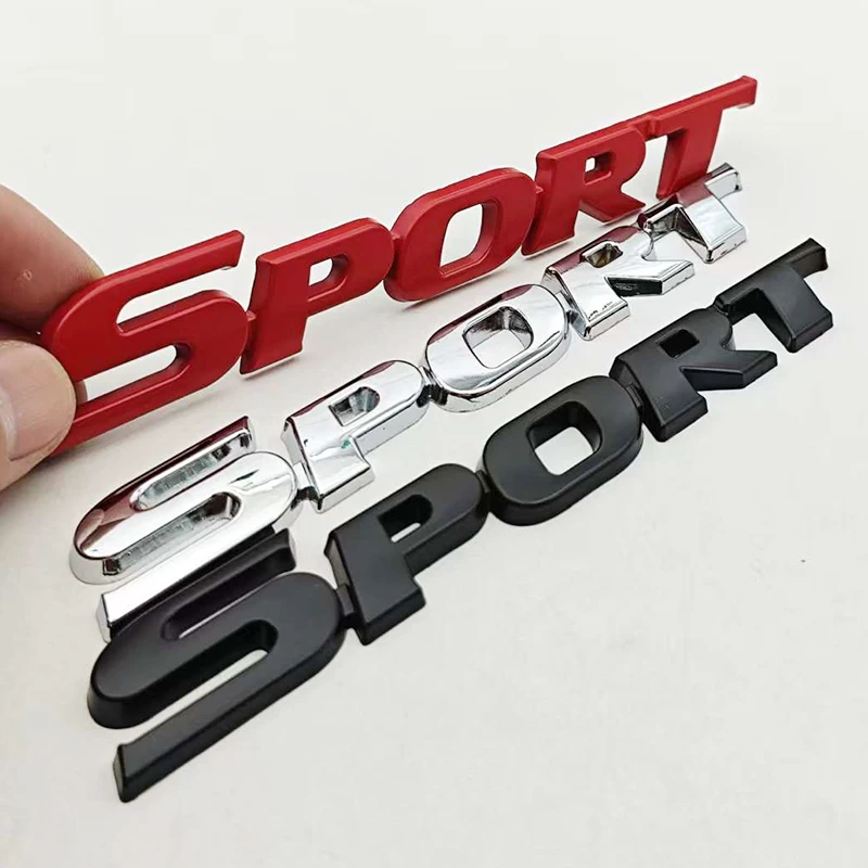 2025 New 3D Chrome Metal Car Letters Logo SPORT Emblem Badge Sport Stickers Car Rear Trunk Accessories