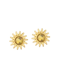 Soleil Sun Earrings Gold Plated 925 Silver Yellow Zirconia Stud Earrings Women CZ Stud Earrings Classic Sparkling Lilou Earrings