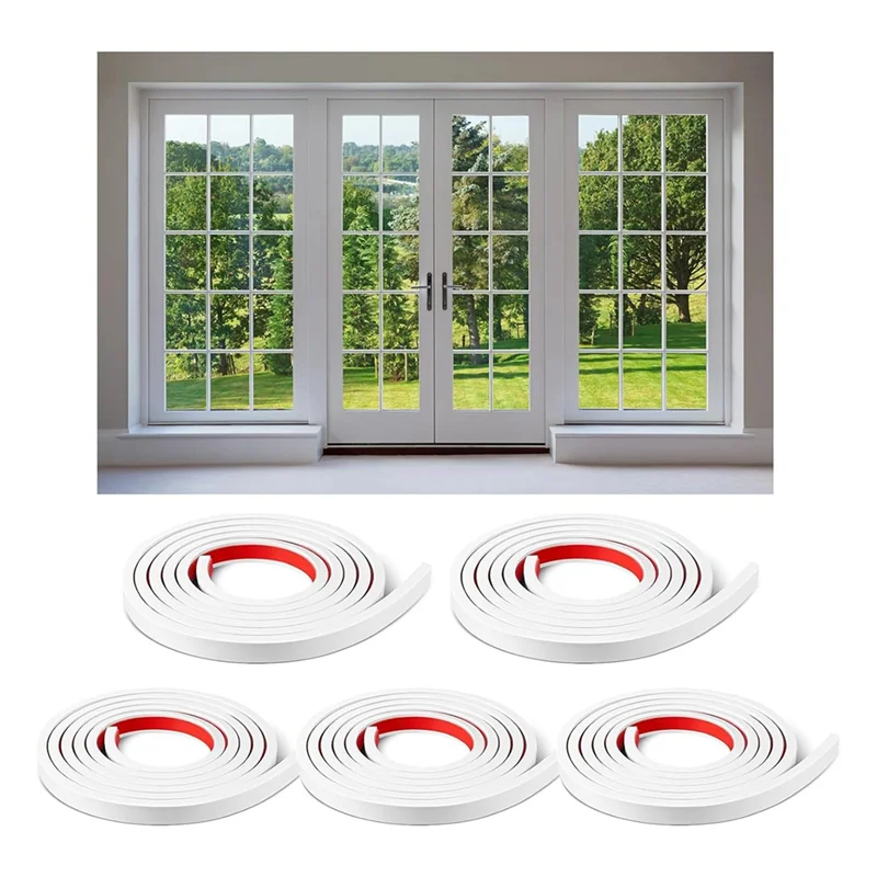 Premium 5 rollos de inserciones de rejilla de ventana Total, Kit de rejilla autoadhesivo, embellecedor de pelar y pegar, decoración de ventana DIY simulada