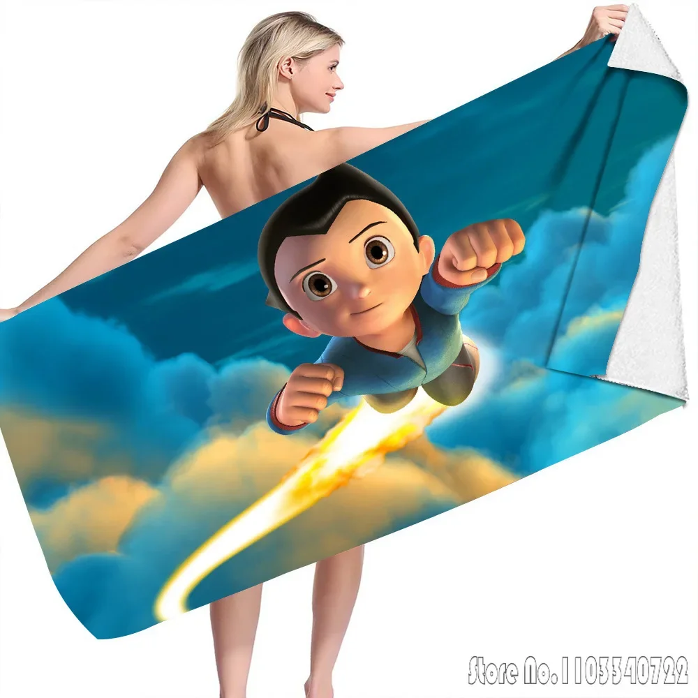 Astro Boy Cartoon Bath Towels Microfiber Beach Swimming Towel Decor for Kids Gift 75x150cm