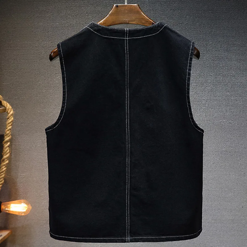 Denim Vest Men's Jacket Cotton men Clothing Waistcoat men Summer Jeans Jacket men veste homme Korean veste sans manche fashion