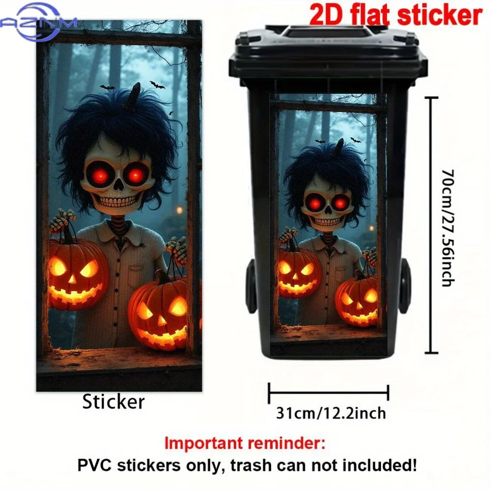 1pc of 2D Flat Sticker Featuring a Skeleton Boy Theme for Halloween Decoration, Suitable for Halloween Parties, Self-Adhesive