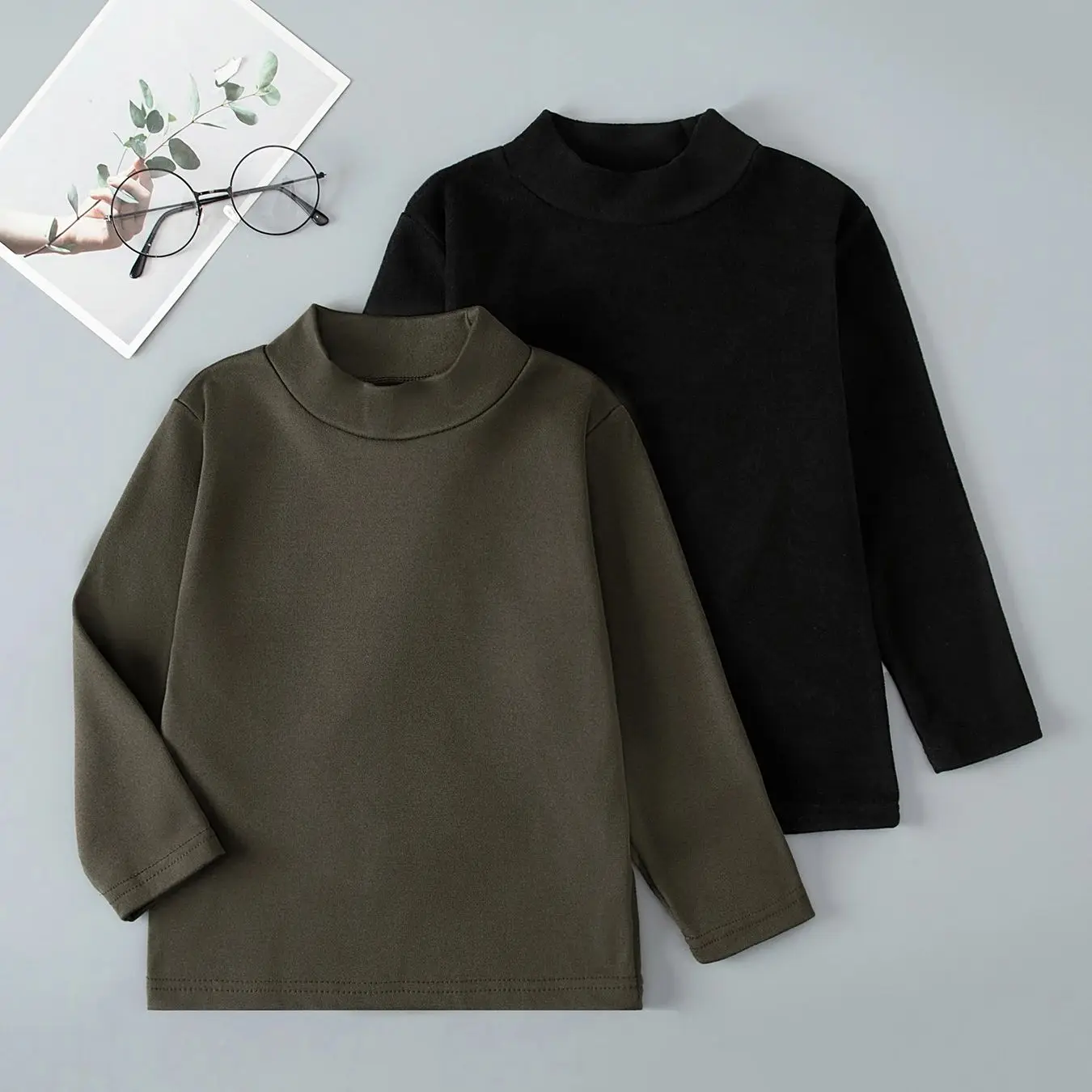 2-3-pecas-meninos-outono-e-inverno-cor-solida-casual-quente-meia-alta-pescoco-base-camisa-para-meninas-simples-e-versatil-grosso-moda-topo