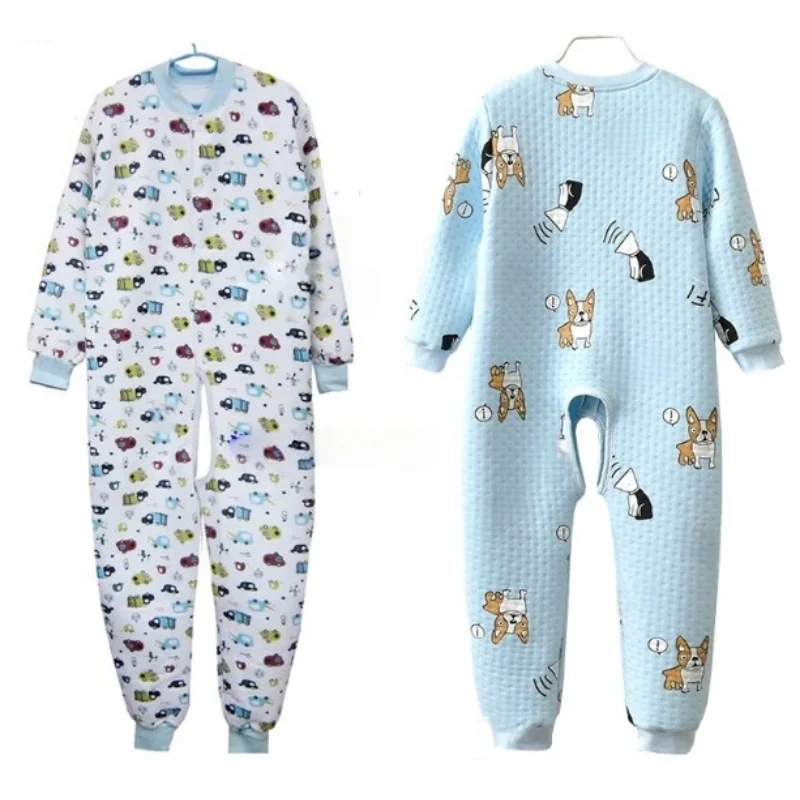 

ABDL Adult Baby Pure Cotton Jumpsuit Cute Cartoon Print Plus Size Bodysuit Unisex Open Crotch Warm Pajamas Autumn Winter Onesie