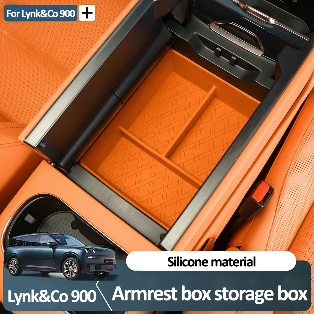 

Для Lynk & Co 900 2025 обновленный ящик для хранения в подлокотнике, принадлежности для внутренней модификации, оригинальный цветной силиконовый ящик для хранения автомобиля