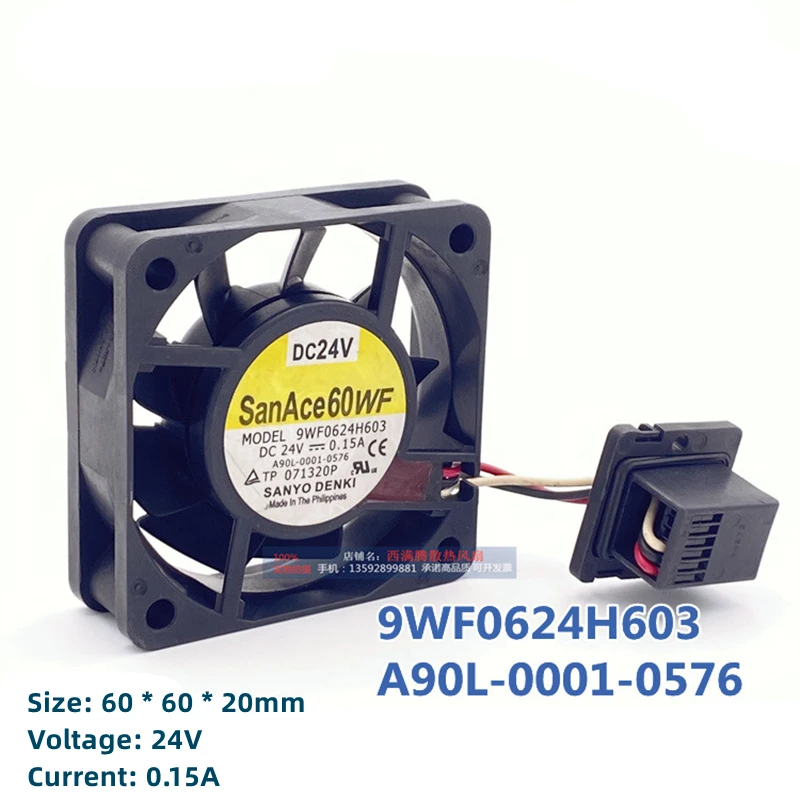 

New SanAce60WF 9WF0624H603 24V 0.15A 6cm 6020 A90L-0001-0576 Fanak System Drive Fan with original plug