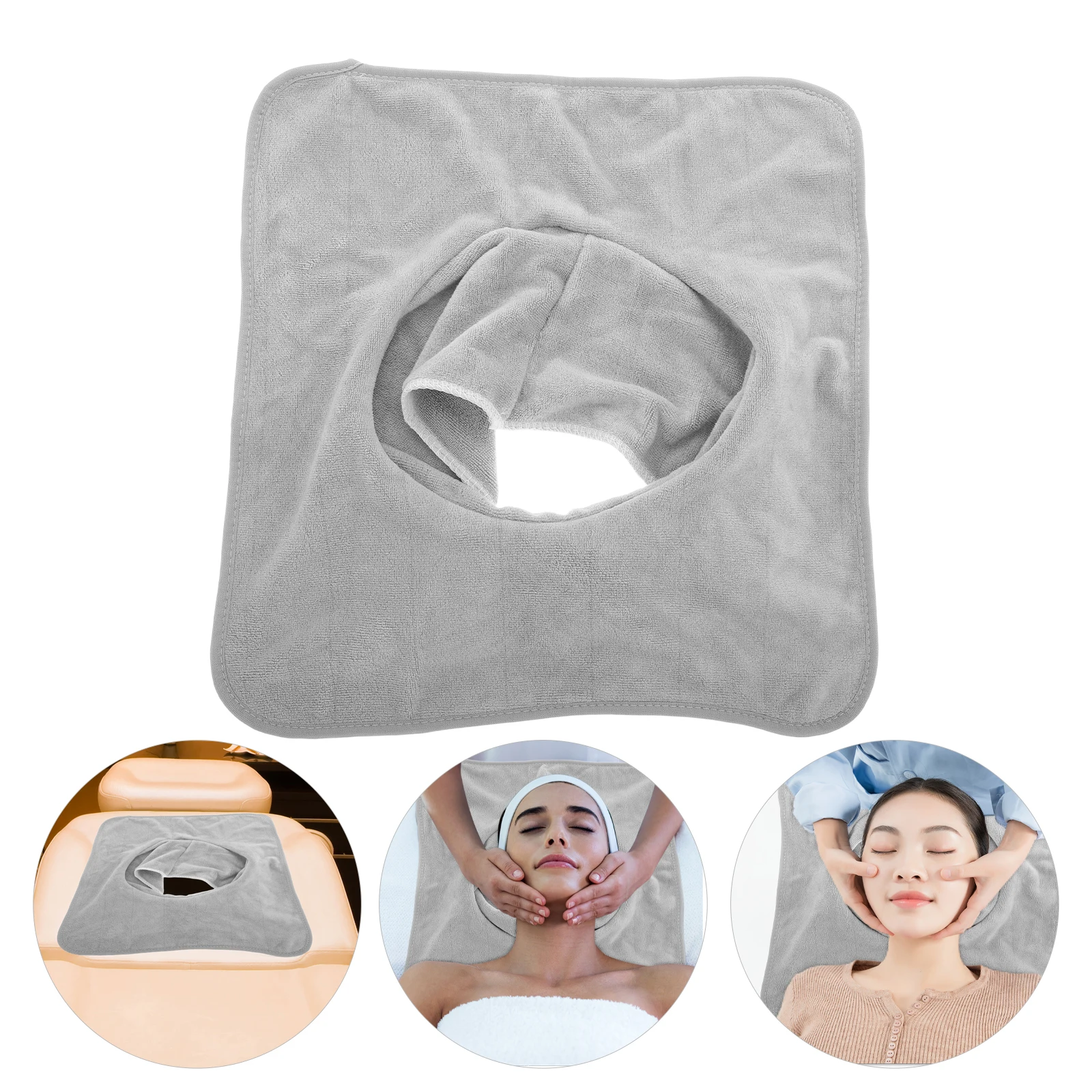 

Beauty Salon Massage Towel Facial Hole Cover Breathable Table Covers Towels for Bed with Face Lettering